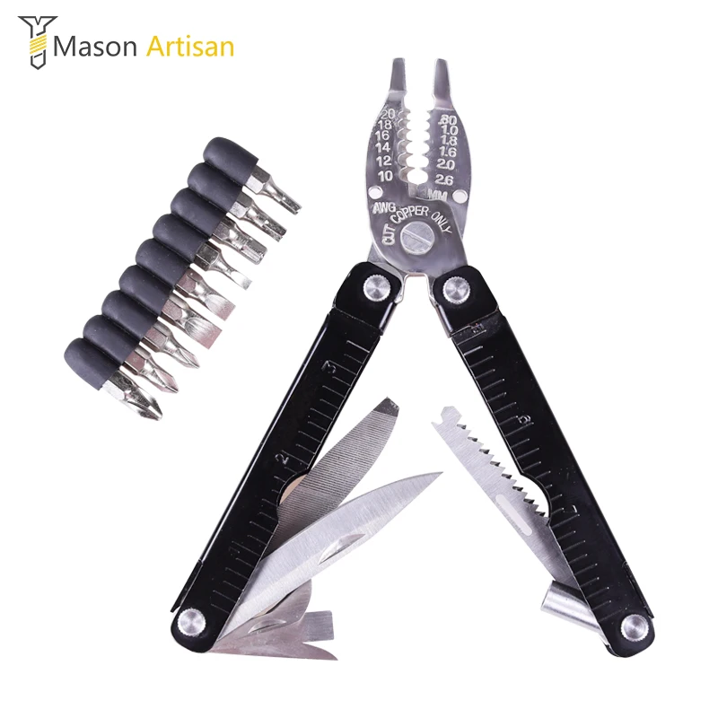 Multifunction Wire Stripping Pliers Multi Tool 10-20 AWG Stripper Screwdriver Set Opener Knife Folding Hand Tools | Инструменты