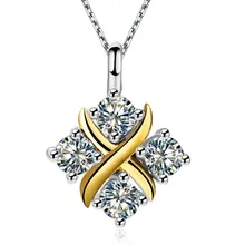 Новое поступление 0.4Ct лаборатории созданы Spark Бриллиантовая подвеска серебро никогда не увядает,-аллергия подарок на день Святого Валентина цепи