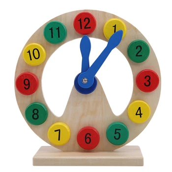 

Interesting Classic Wooden Digital Clock Toy Model Building Blocks Solid Wood Color Matching Baby Learning Educational Toys
