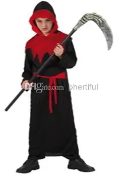 

Wholesale - 2016 New Style Halloween Cosplay Costume Party Clothing for kids boy knitted black hoohed capes costumes black color