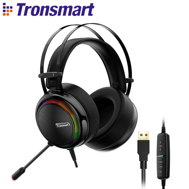Цена Tronsmart Glary Игровые Наушникиp со Стерео Звуком Virtual 7.1, USB Интерфейсом совместимые с PS4, Nintendo Switch, Компютером