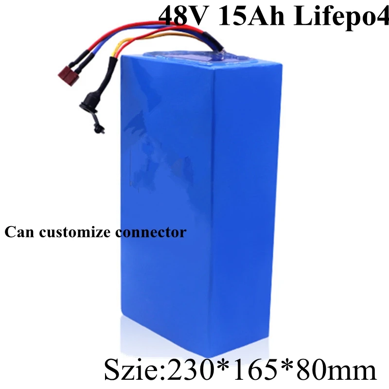 

Lifepo4 48v 15ah battery with BMS for replacement 1000W 1500W bicycle scooter mountain bike citycoco Tricycle +3A Charger