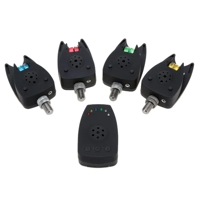 

15% 5Pcs Water Resistant Mini Wireless Fishing Bite Alarm Receiver Set with Case