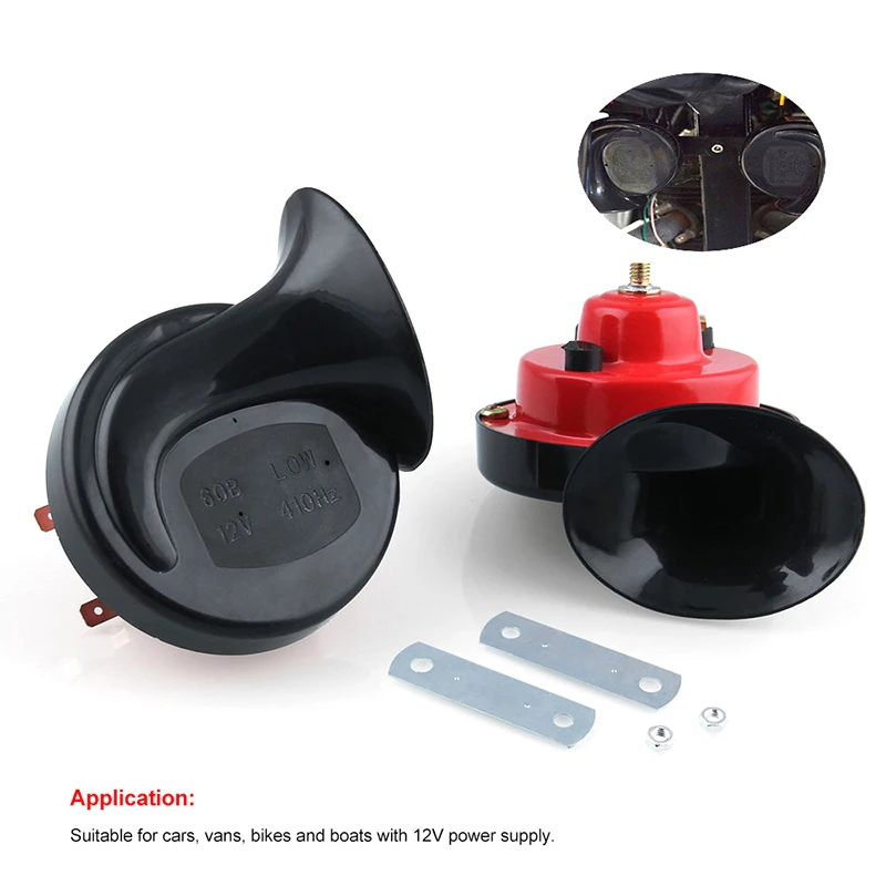 

2pc Motorcycle Speaker DC12V 510Hz Euro Motorbike Racing Horn Car Sound Air Horn
