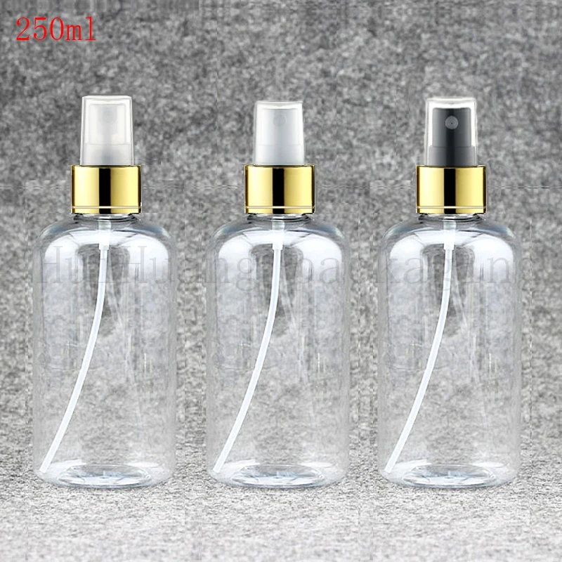 20pcs 250ml Empty clear plastic gold collar spray bottle ...
