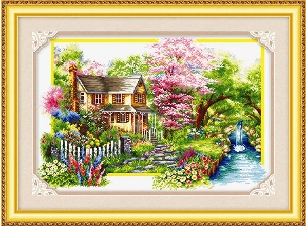 100% Printed Unfinished Cross Stitch Pattern Sets Embroidery Kits
