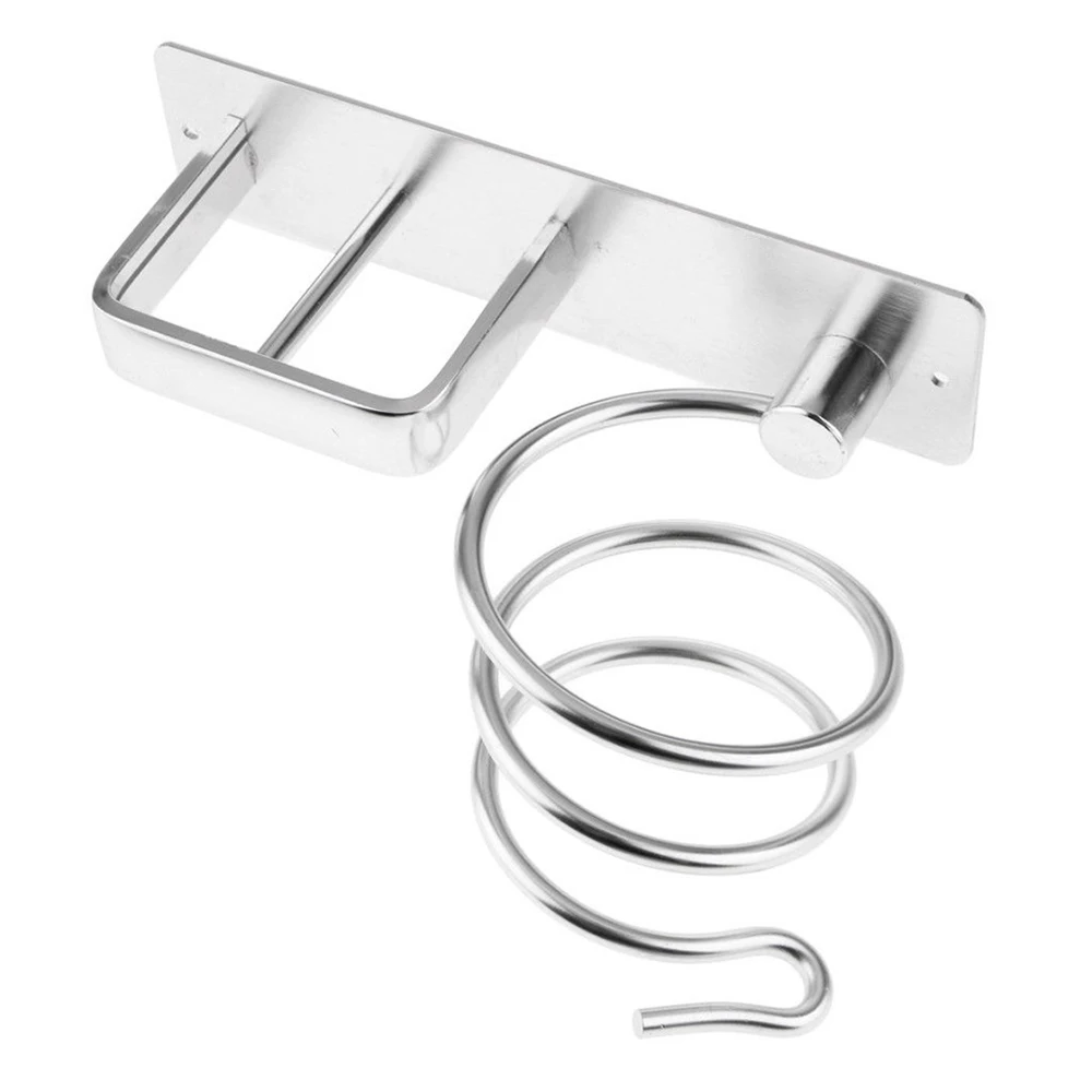 

Aluminum Wall Mounted Hair Dryer Rack Organizer Hairdryer Straightener Holder Set Bathroom Shelf For Washroom Supplies