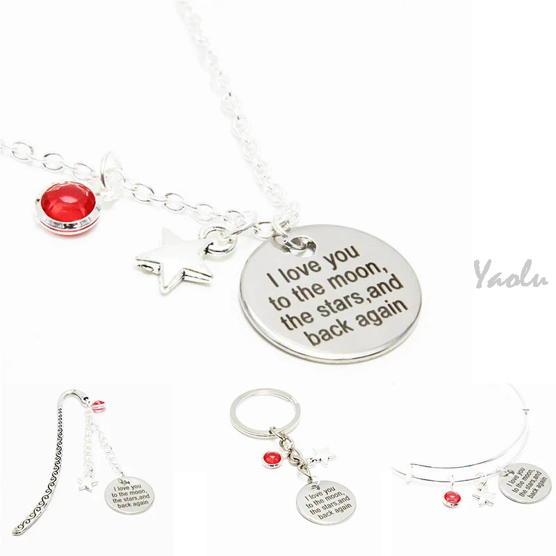 12 шт./лот ожерелье с надписью I love you to the moon звездами и спиной снова любовь