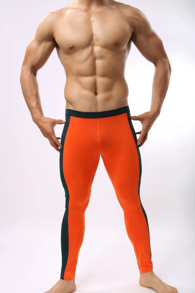 Для мужчин кальсоны сексуальные брюки sportwears мужской моды узкие Средства ухода за кожей здания Форма носить нижнее белье для Для мужчин - Цвет: orange red