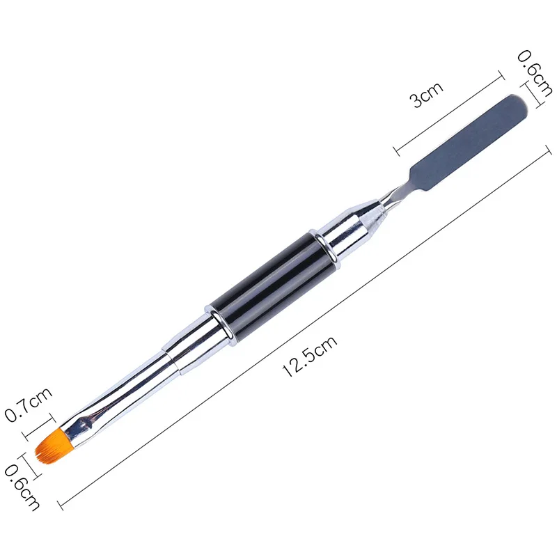 WAKEFULNESS 1 шт. двухсторонняя УФ-и полигелевая кисть для ногтей расширение пальцев ручка для Маникюрный Инструмент для удаления кутикулы инструменты для ногтей