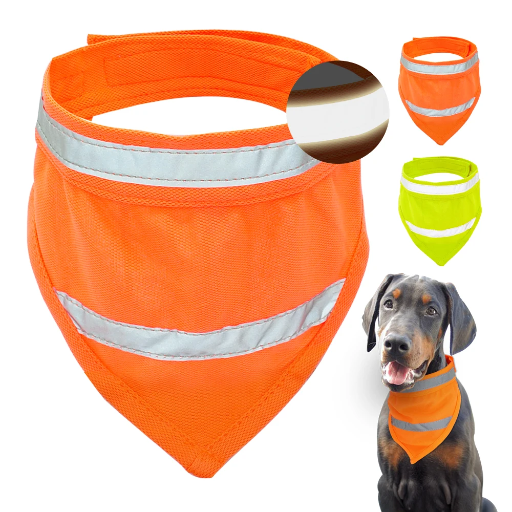 

Reflective Dog Collar Bandana Safety Pet Puppy Collars High Visibility For Small Medium Large Dogs Cats Outdoor Hiking Walking