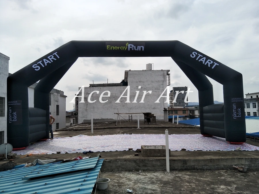 9.5m W *5m H giant inflatable black start line arch with banner anf logo on top | Дом и сад