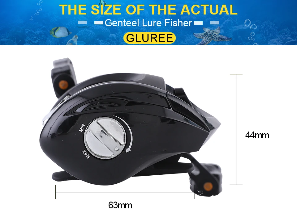 GLUREE Super Light Carbon Body Baitcasting Fishing Reel 12+1BB 6.31 Left  Right Hand Lure Fishing Reel FreshSalt Water Tools (10)