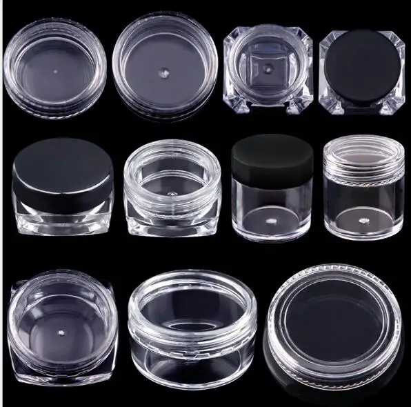 

10pcs Empty Makeup Jar Pots Cosmetic Tools Face Skin Cream Container Refillable Bottles Nail Sequins Rhinestones Container Box