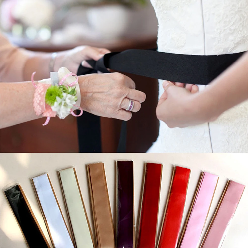 

270Cm*4CM Womens For Wedding Dresses Belt Satin Ribbon Bridal Belts For Bridesmaid Dress Sash Belts Cummerbunds Waistband XW34