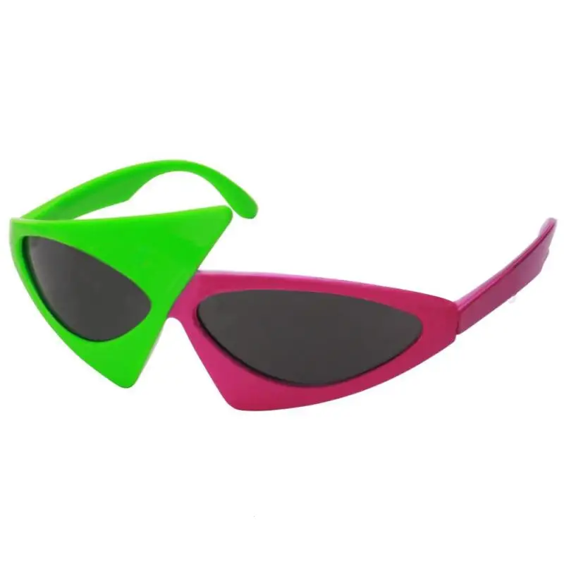 HipHop Contrast Color Roy Purdy Sunglass Asymmetric Triangular Glasses Plastic