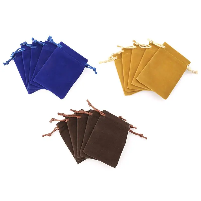 

New 5 Pcs Dungeons And Dragons Dice Bag Velvet Drawstring Bags Multifunction Mini Tarot Card Jewelry Bag 3 Colors