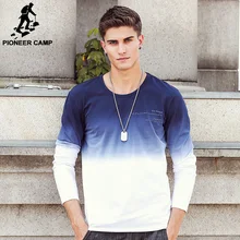 Pioneer Camp New Arrive Mens T Shirts Fashion O-Neck casual Long Sleeve T-Shirt Gradient band Clothing Tee Shirt Homme 611907 Pioneer Camp New Arrive Mens T Shirts Fashion O-Neck casual Long Sleeve T-Shirt Gradient band Clothing Tee Shirt Homme 611907