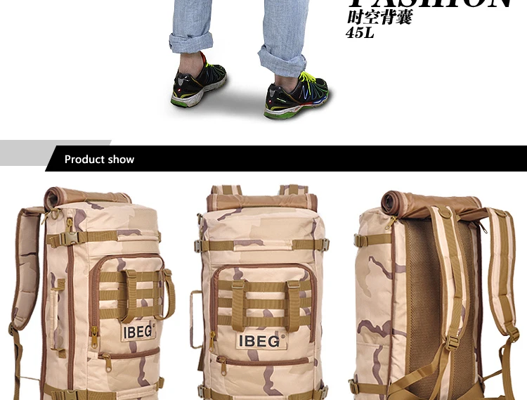 50L Large Capacity Men Travel Bag Outdoor Mountaineering Backpack Hiking Camping Water-proof Nylon Bucket Shoulder laptop Bags (6)