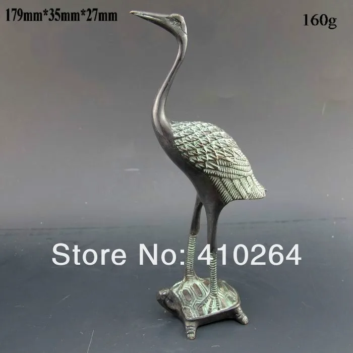 

Shipping Chinese Hand Carved crowned crane & Tortoise Bronze STATUE discount 30%