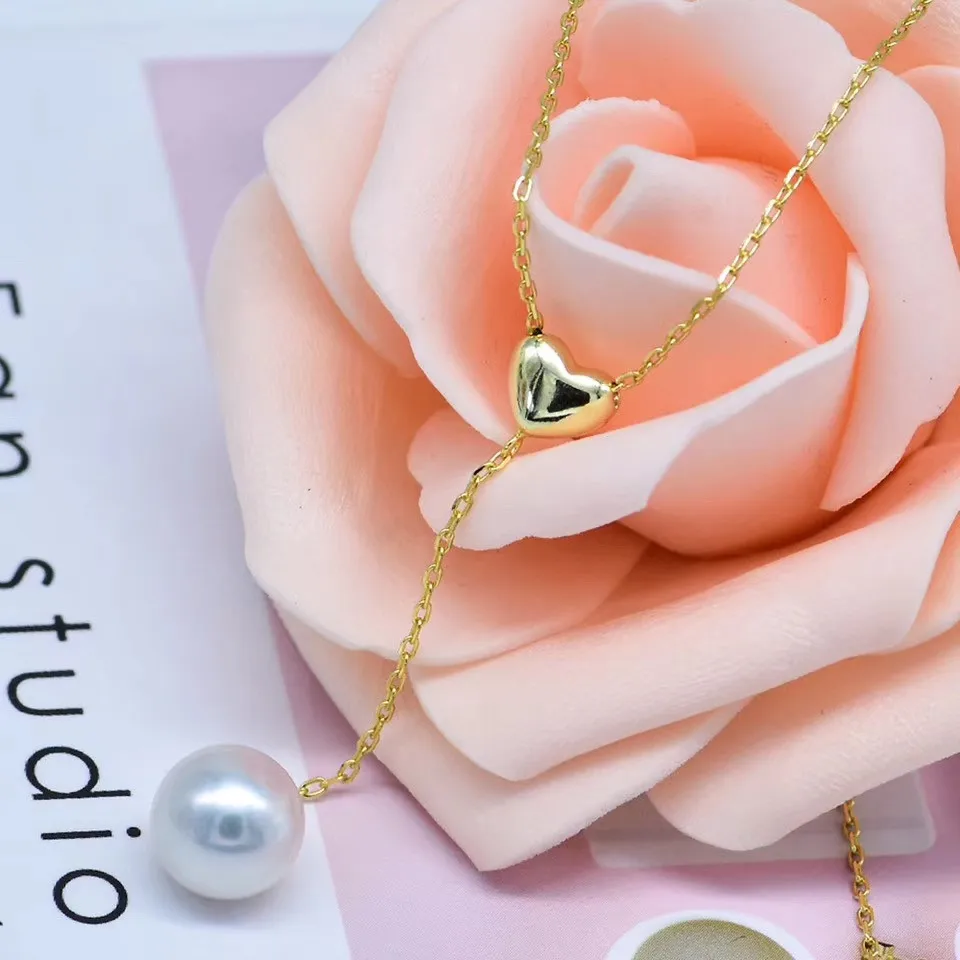 

S925 SterlingSilver Freshwater Pearl Pendant Jewelry 7-8 mm Round White