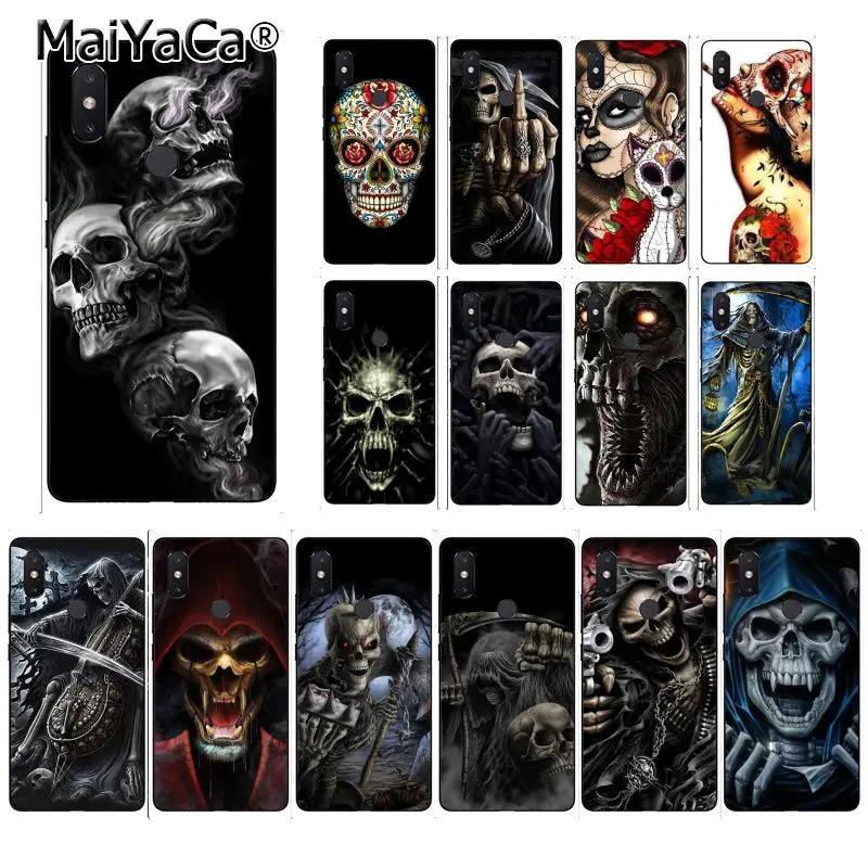 

MaiYaCa Grim Reaper Skull Skeleton DIY Phone Case for Xiaomi Redmi8 4X 6A S2 7A 6A Redmi 5 5Plus Note5 7 Note8Pro