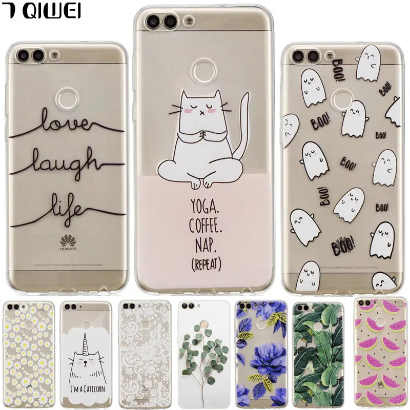 

5.65'' Silicone Case For Huawei P Smart Case Cute Soft TPU Case for Huawei P Smart Cover PSmart Pineapple for huawei enjoy 7s