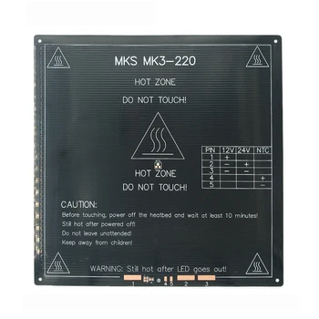 

Updated, High Temperature 120 Degree 220*220*3mm 3D Printer Aluminum MK3 HeatBed Dual Power Heat Bed Alu HotBed for Hypercube