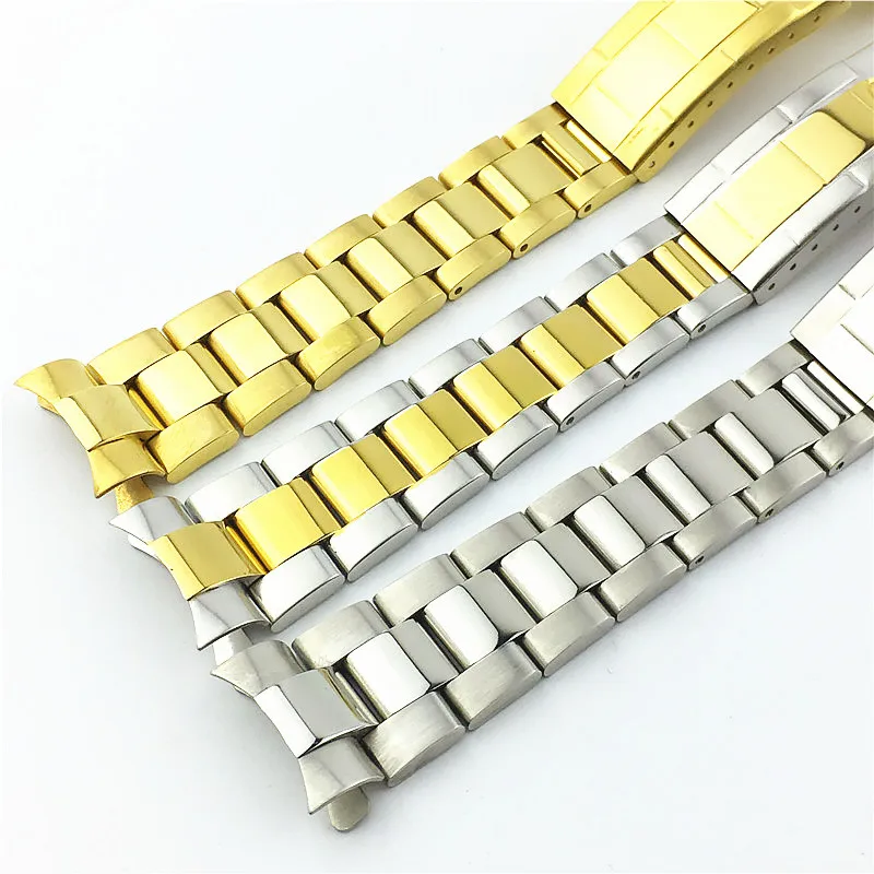 New Watchband watch band 20MM Men full Stainless Steel Butterfly Clasp gold silver For Rol Daytona Submariner Gmt strap