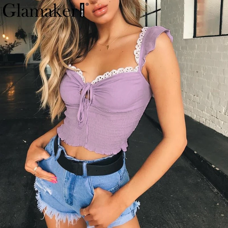 Glamaker сексуальный укороченный топ с v образным вырезом Женский облегающий клубный