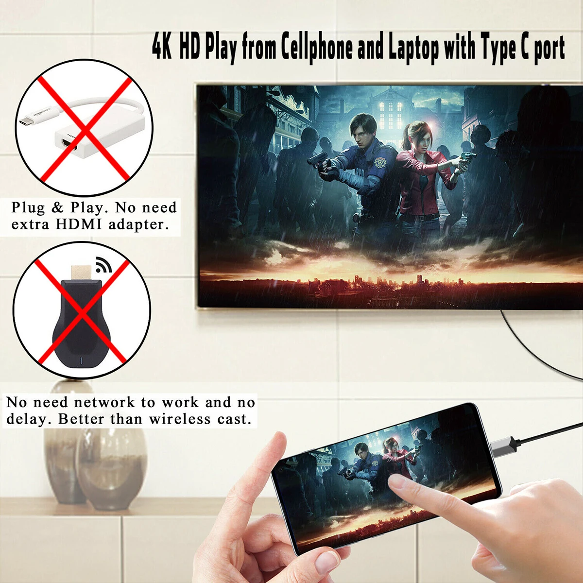 SOONHUA 4K USB Type C к HDMI HDTV AV ТВ кабель Адаптер DP Alt режим для ноутбука смартфона широко