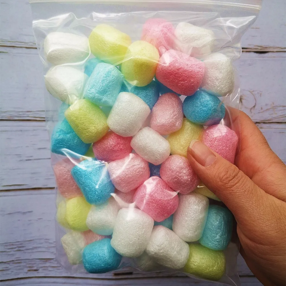 

New 12g 65pcs Slime Supplies DIY Toy Foam Silkworm Cocoon Slime Accessories Filler Decoration Gift Toy for Kids Adults