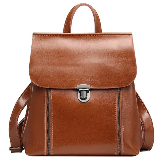 

New Preppy Style Genuine Leather Female Backpacks Exquisite Fashion Large Capacity Shoulder Bag Casual Portable Schoolbag C268