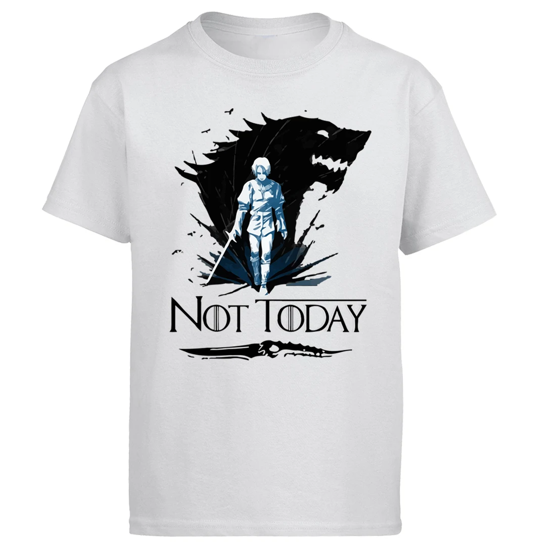 

Tshirt Game Of Thrones T Shirt Not Today The Night King Men Summer Top Shirts Cotton Short Sleeve White Black T-Shirt