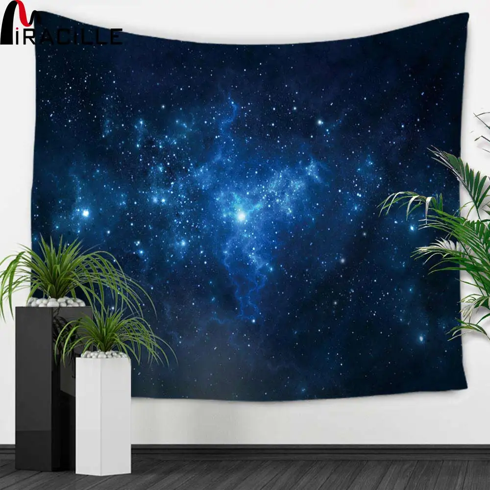

Miracille Star Galaxy Rectangle Tapestry Wall Art Hanging Beach Towel Yoga Mat Picnic Blanket Throw Rug Wall Carpet Polyester