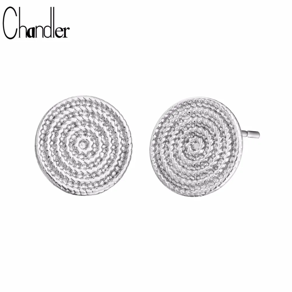 Chandler Hot Sale Twisted Rope Round Stud Earrings Coin Shaped Post Brincos For Women Girls High Quality Lady Fashion Jewelry | Украшения и