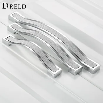 DRELD 96128160mm Furniture Handle Modern Cabinet Knobs and Handles Door Cupboard Drawer Kitchen Pull Handle Furniture Hardware