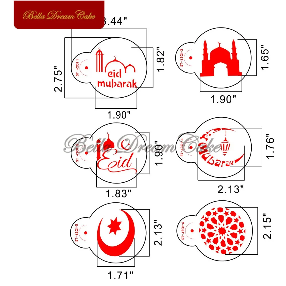 Eid Mubarak трафарет для печенья Рамадан мусульманские формы для выпечки кофе шаблон печенье помадка форма торт декоративные инструменты для выпечки - Цвет: st-4201