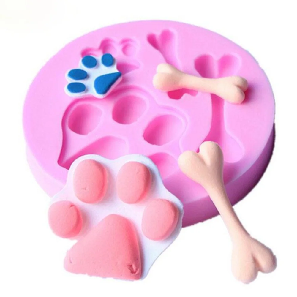 

1PC Dog Foot Paw Bone Shape Silicone Mold Chocolate Fondant Cake Baking Mould Cake Decorating Tools