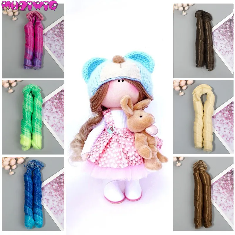 

Doll Accessories 15cm Synthetic Fiber Curly Hair Extensions for BJD/Blyth/American All Dolls DIY Doll Wigs MUZIWIG