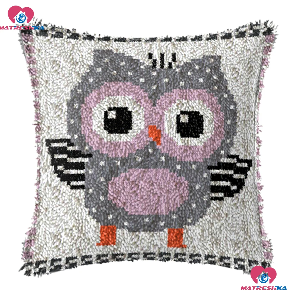 

Latch Hook Kits Embroidery Pillow"owl"do it yourself"home decor Printing Canvas Foamiran for crafts cross-stitch pillow crafts