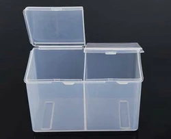 Tatoo Storage Tattoo Semipermanent Beauty Makeup Container Plastic Cotton Swabs Ball Cosmetics Holder Box Double Lattice Case