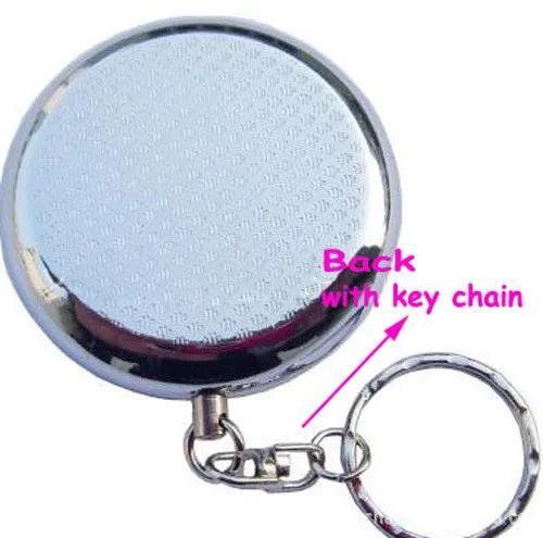 Cinzeiro de Prata Recipiente com Keychain Portátil Caixa Pill Aço Inoxidável Faça Você Mesmo Metal -- um Compartimento-dhl Livre Grátis 100 Pcs 11 Cinzeiro de Prata DIY Metal recipiente com
