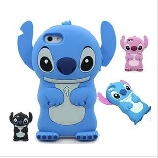 

3D Cartoon Lilo Stitch Soft Silicone Case for iPhone 6 6S 7 8 Plus X 4 4S 5 5S SE Air Stogdill Silicone Movable Ear Coque Fundas
