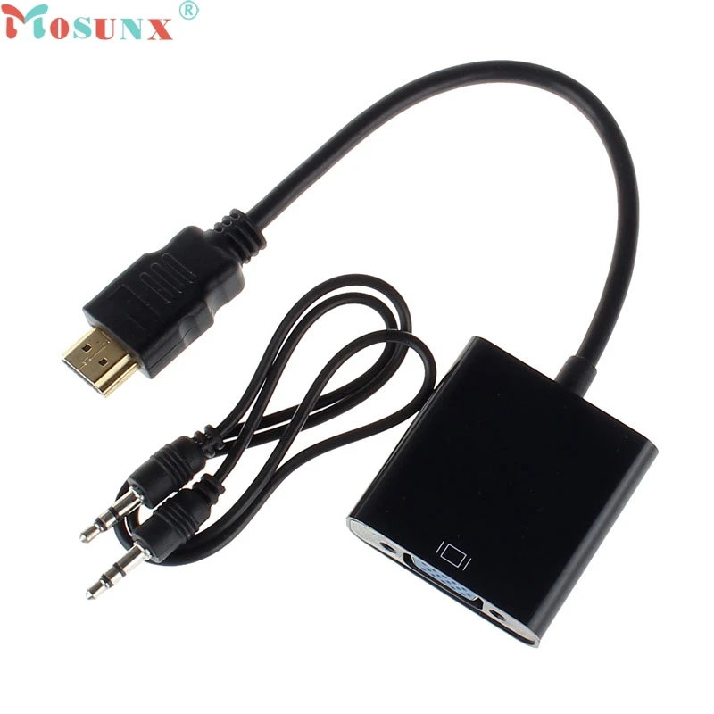 Mosunx заводская цена HDMI папа в VGA конвертер адаптер с аудио USB кабель 1080P для ПК 6311B13