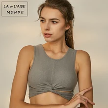 Женский бюстгальтер для фитнеса, пуш-ап, для йоги, укороченный топ на бретелях, спортивный бюстгальтер с перекрестными ремешками, бюстгальтер для спортзала, тренировки, женский спортивный бюстгальтер с мягкими чашечками, Топ