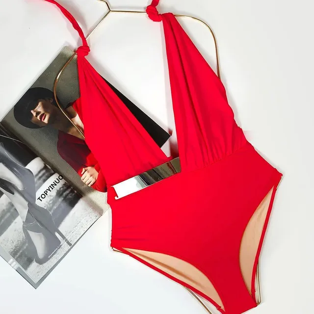 Ariel Sarah New One Piece Swimsuit Women Swimwear Metal Girdle Swimsuit