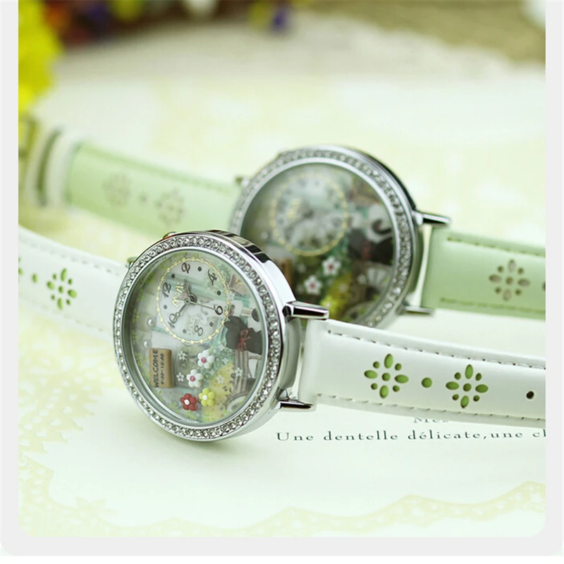 Reloj Mujer M:N: женские часы водонепроницаемые кварцевые наручные ручной работы с 3d