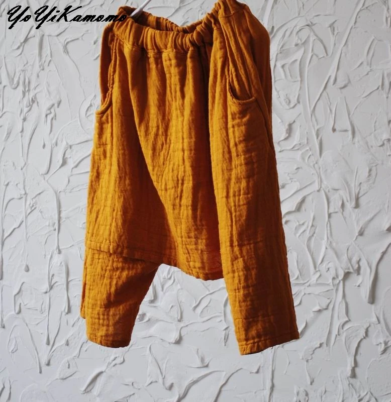 

YoYiKamomo 2017 women pants original art leisure cotton pants summer cotton linen big size cross pants