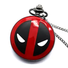 Relogio Feminino крутая Мода Дэдпул тема Fob карманные часы с черным чианским ожерельем лучший подарок для карманных часов детей loki
